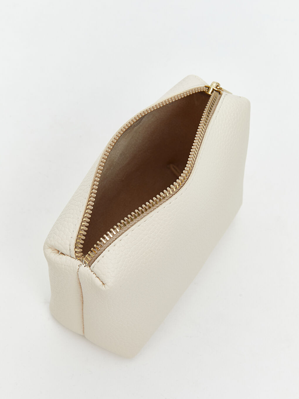 Bej Deri Görünümlü Kadın Omuz Çantası-5