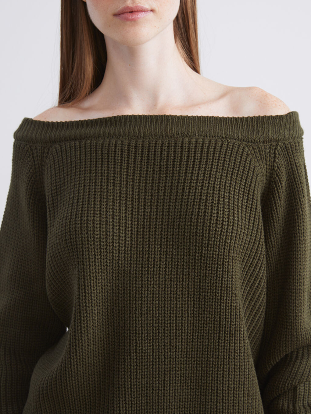 Slash Neck Oversize Women's Knitwear Sweater-2