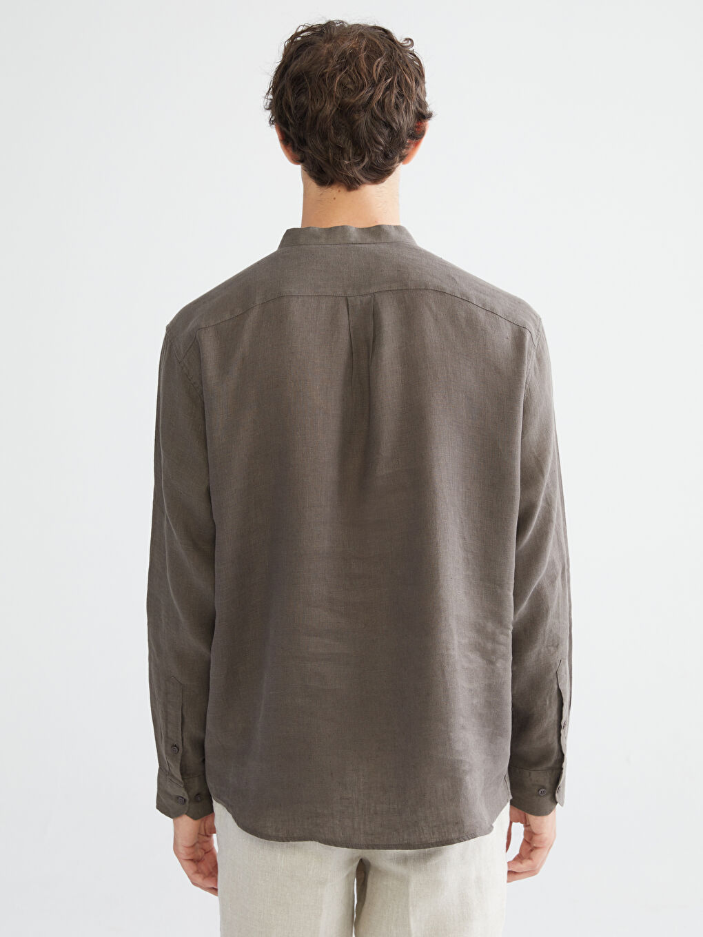 Petrol Rahat Kalıp Hakim Yaka Uzun Kollu Erkek Gömlek-3