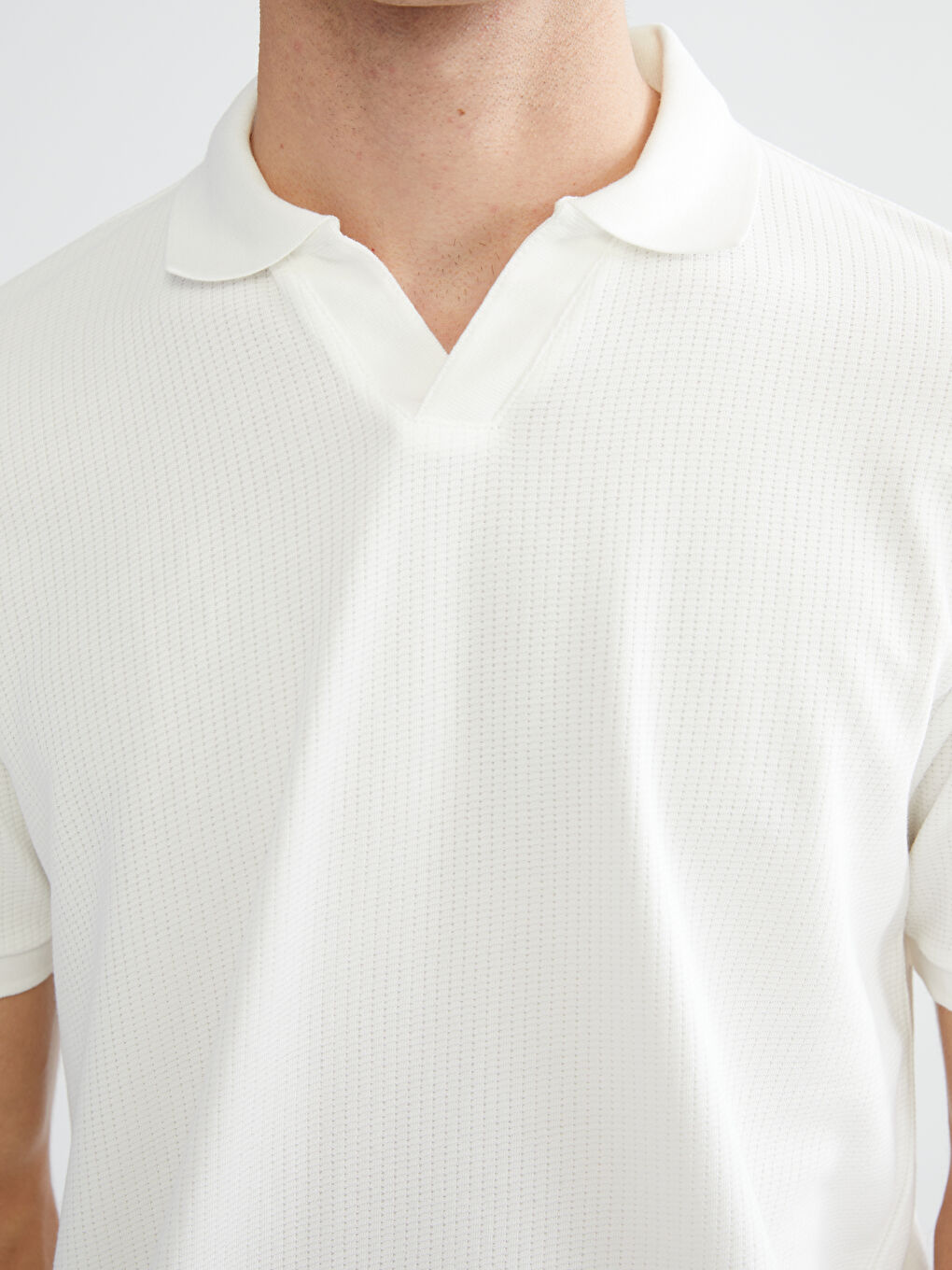 Ekru Polo Yaka Erkek Tişört-2