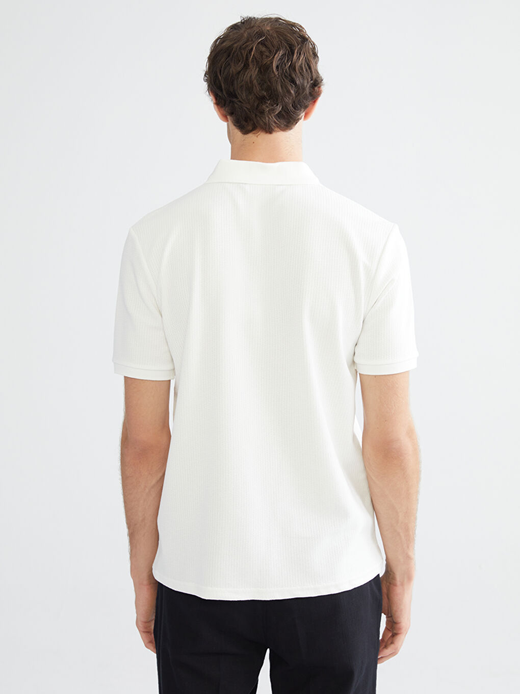 Ekru Polo Yaka Erkek Tişört-3