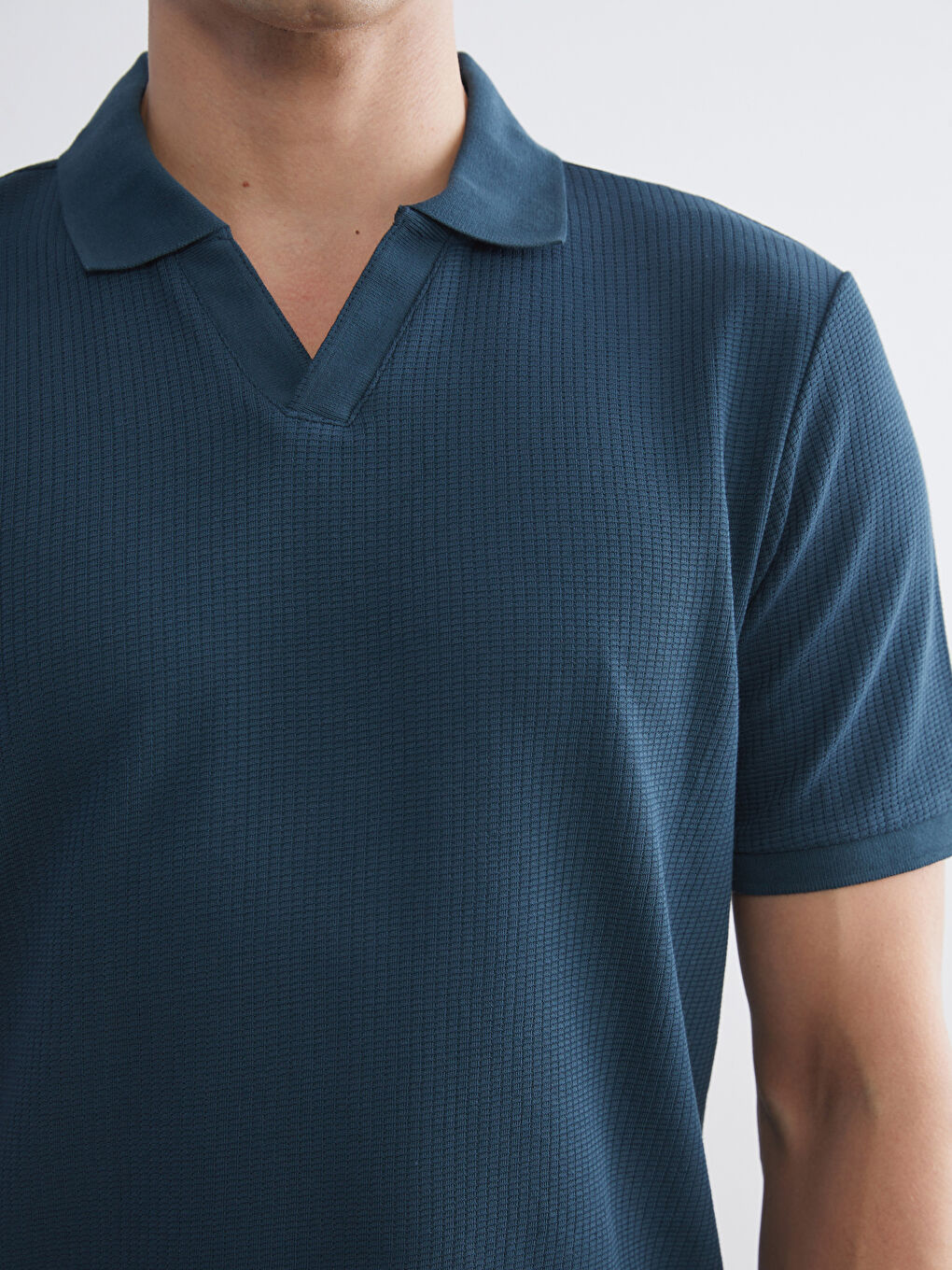 Petrol Polo Yaka Erkek Tişört-2