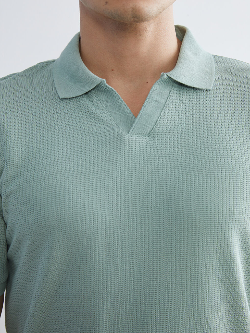 Yeşil Polo Yaka Erkek Tişört-2