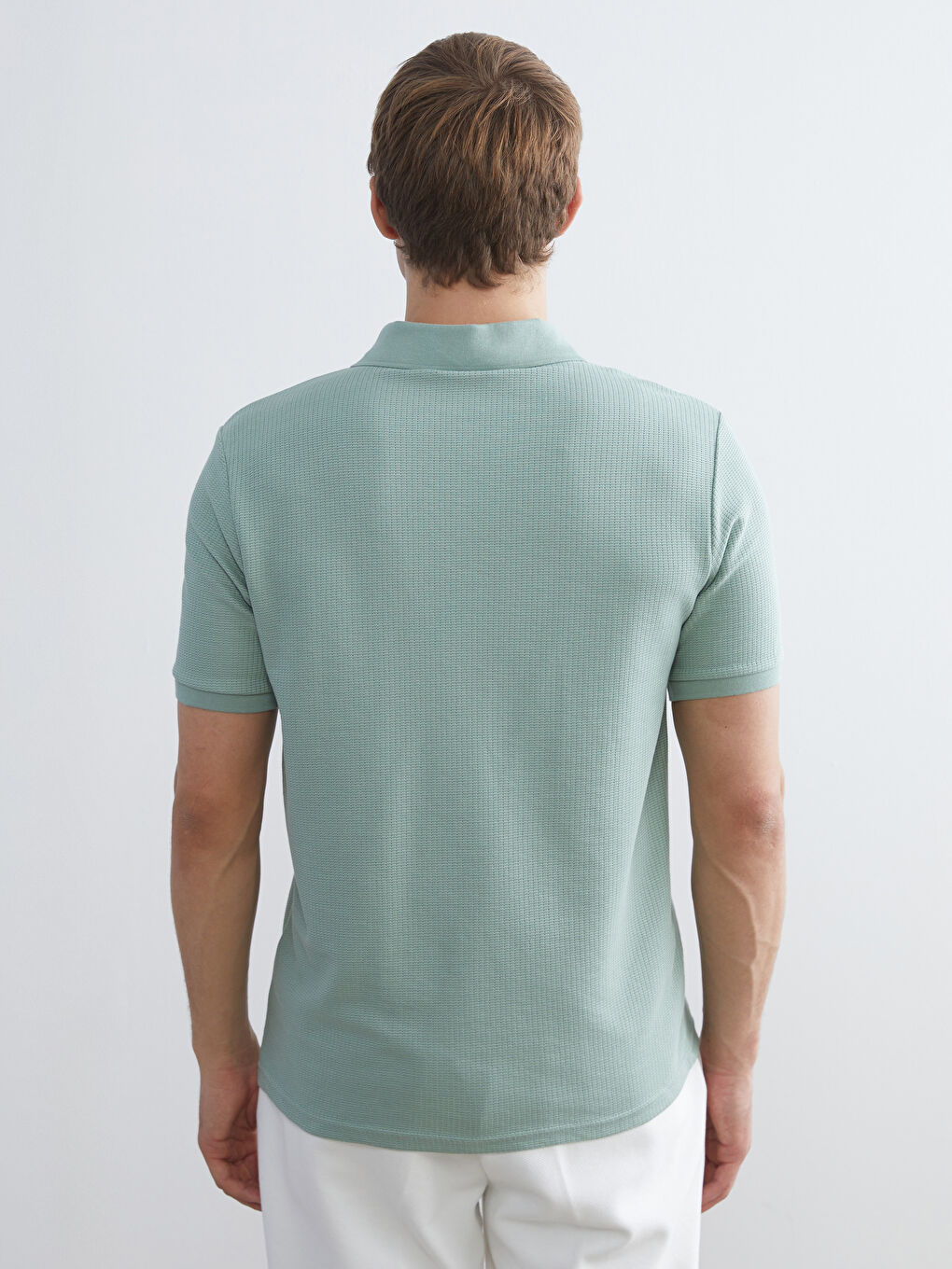 Yeşil Polo Yaka Erkek Tişört-3
