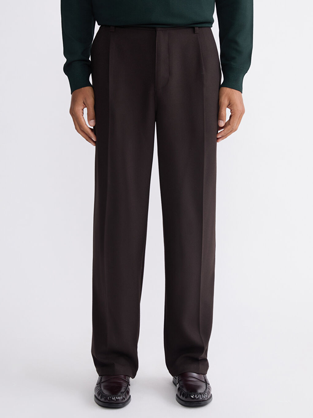 Kahverengi Rahat Kalıp Erkek Pantolon-1