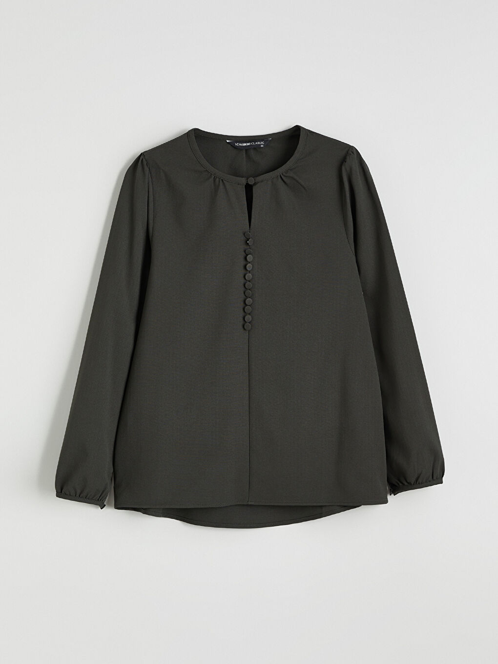 Yeşil Bisiklet Yaka Büzgülü Bluz-4