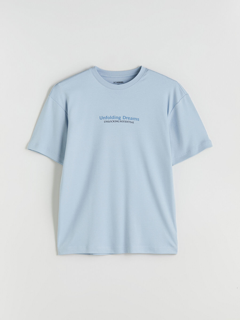 Mavi Bisiklet Yaka Baskılı Penye Erkek Pijama Üst-4