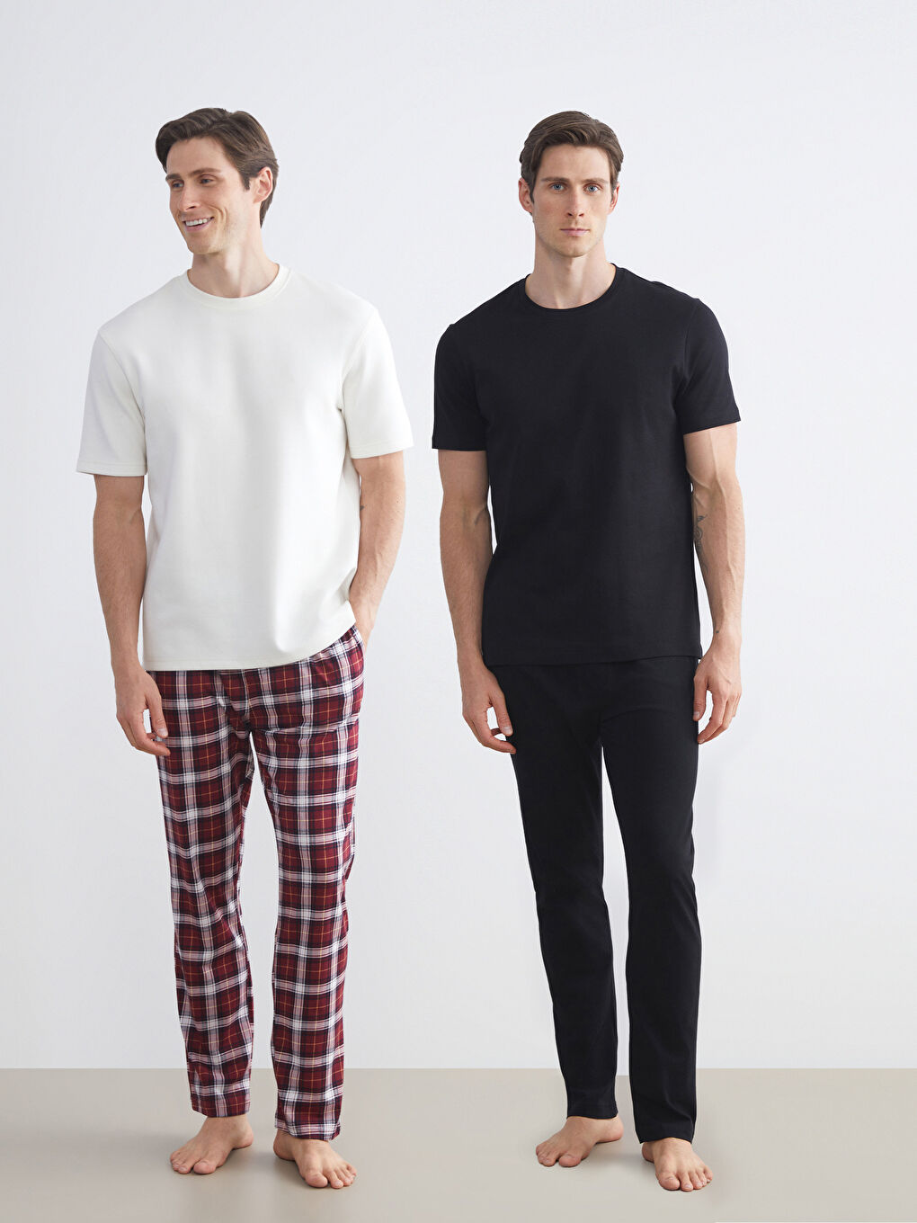 Bordo Standart Kalıp Erkek Pijama Alt 2'li