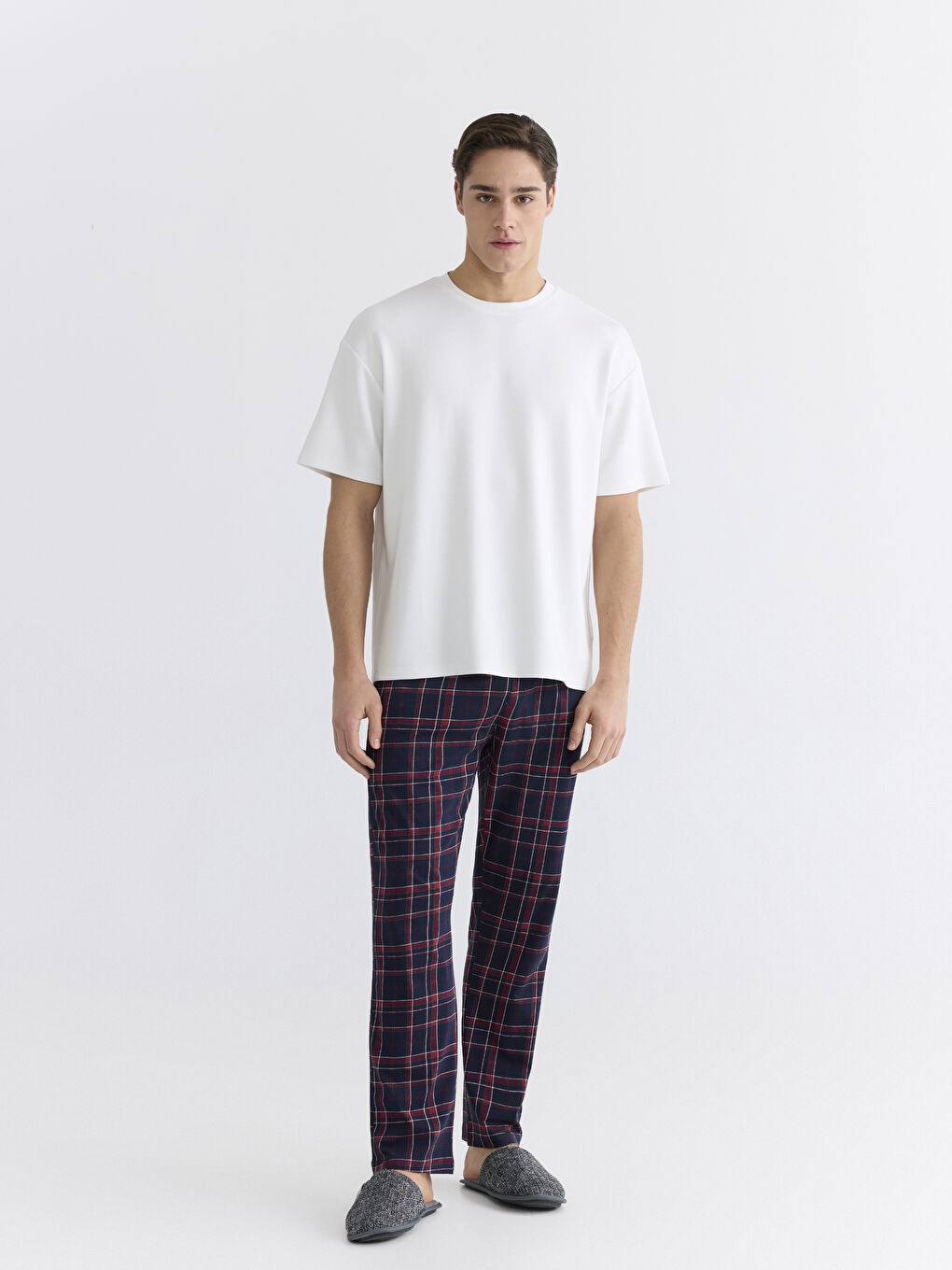 Lacivert Standart Kalıp Erkek Pijama Alt 2'li-1