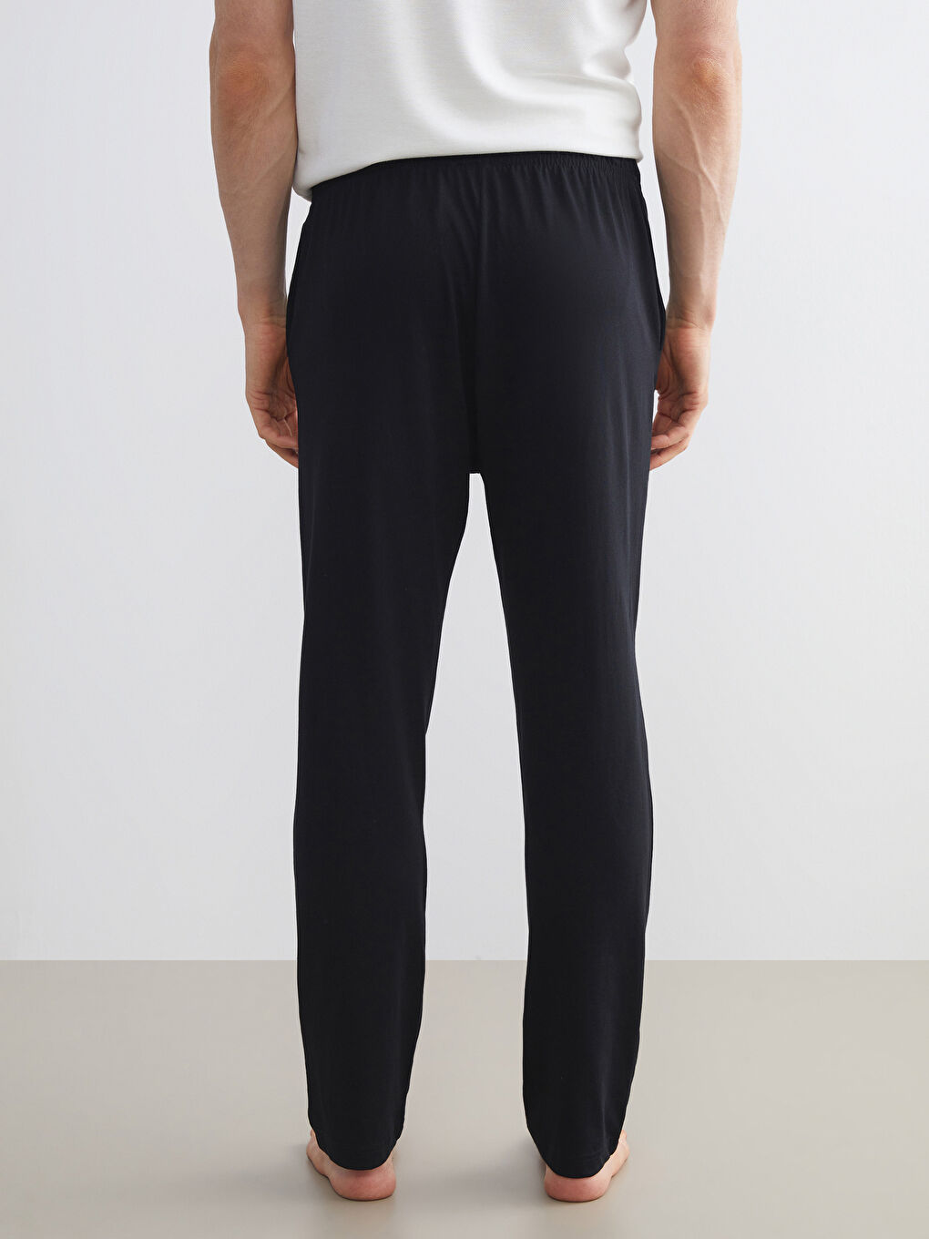 Siyah Standart Kalıp Erkek Pijama Alt-1