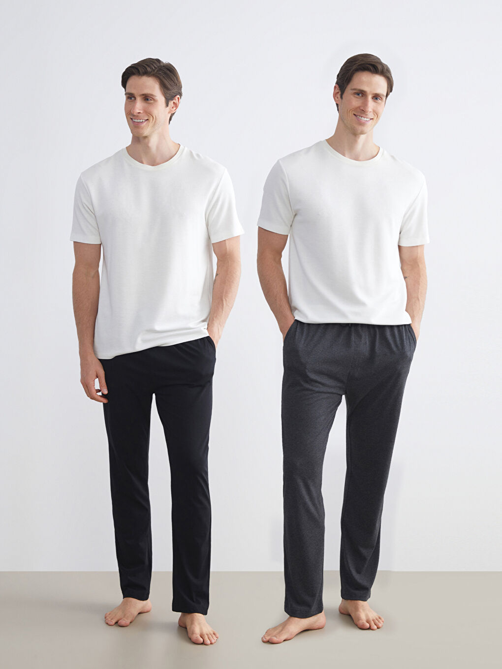Siyah Standart Kalıp Erkek Pijama Alt 2'li