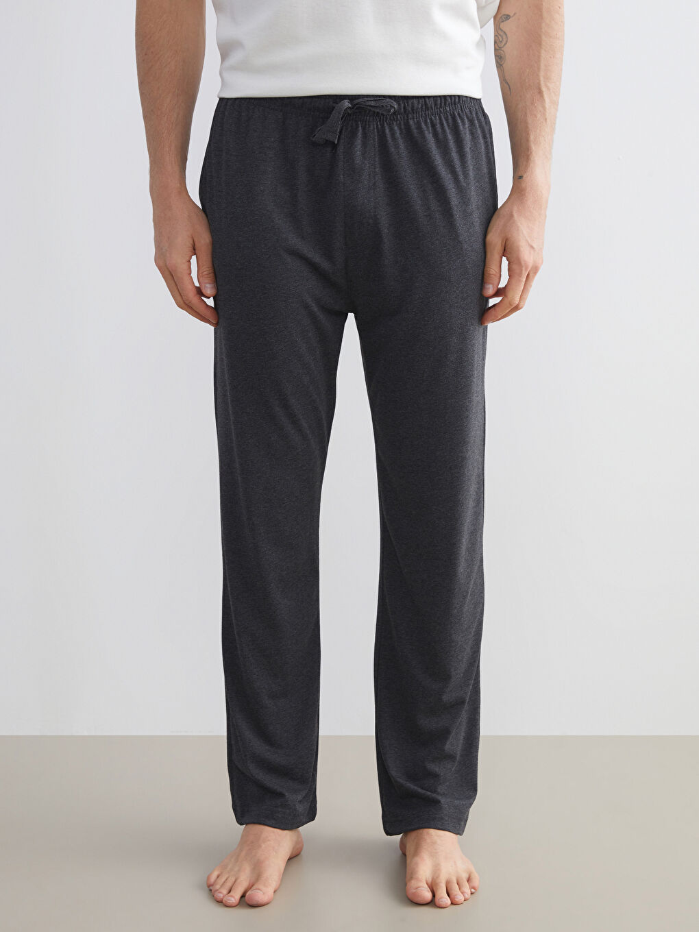 Siyah Standart Kalıp Erkek Pijama Alt 2'li-5