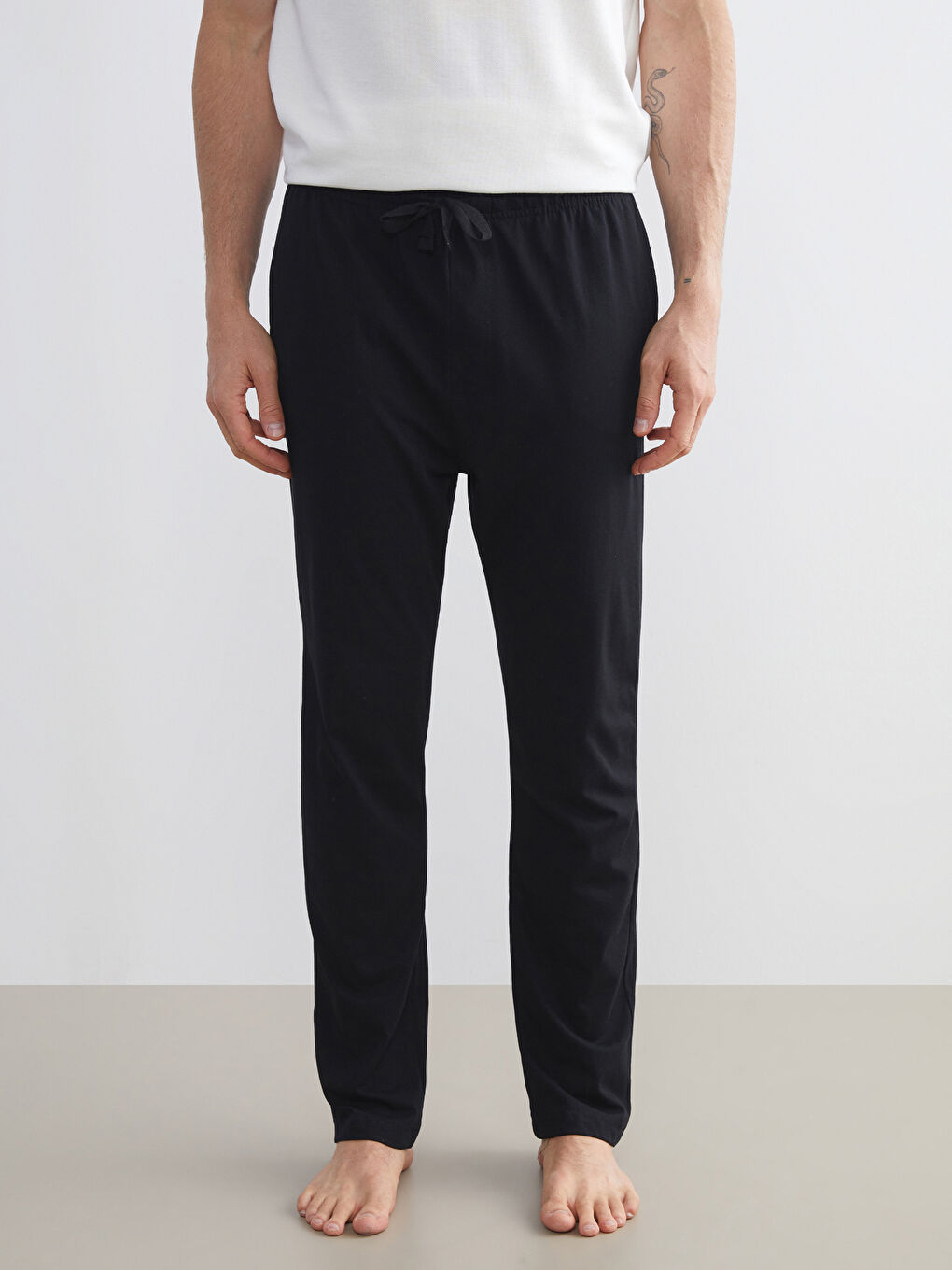 Siyah Standart Kalıp Erkek Pijama Alt 2'li-6