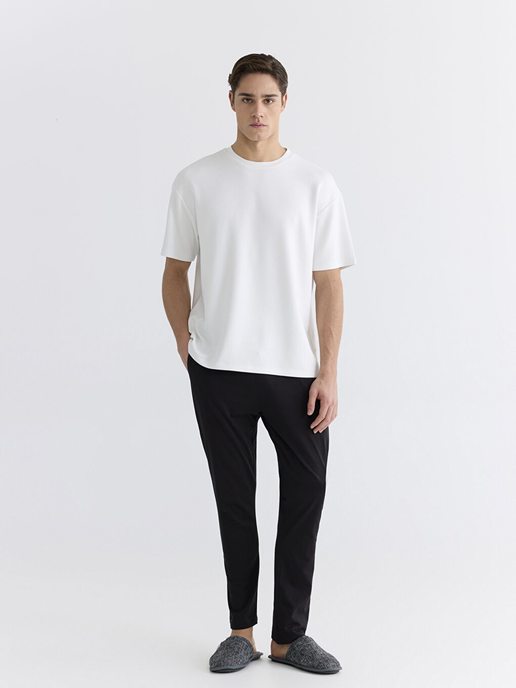 Lacivert Standart Kalıp Erkek Pijama Alt 2'li-2