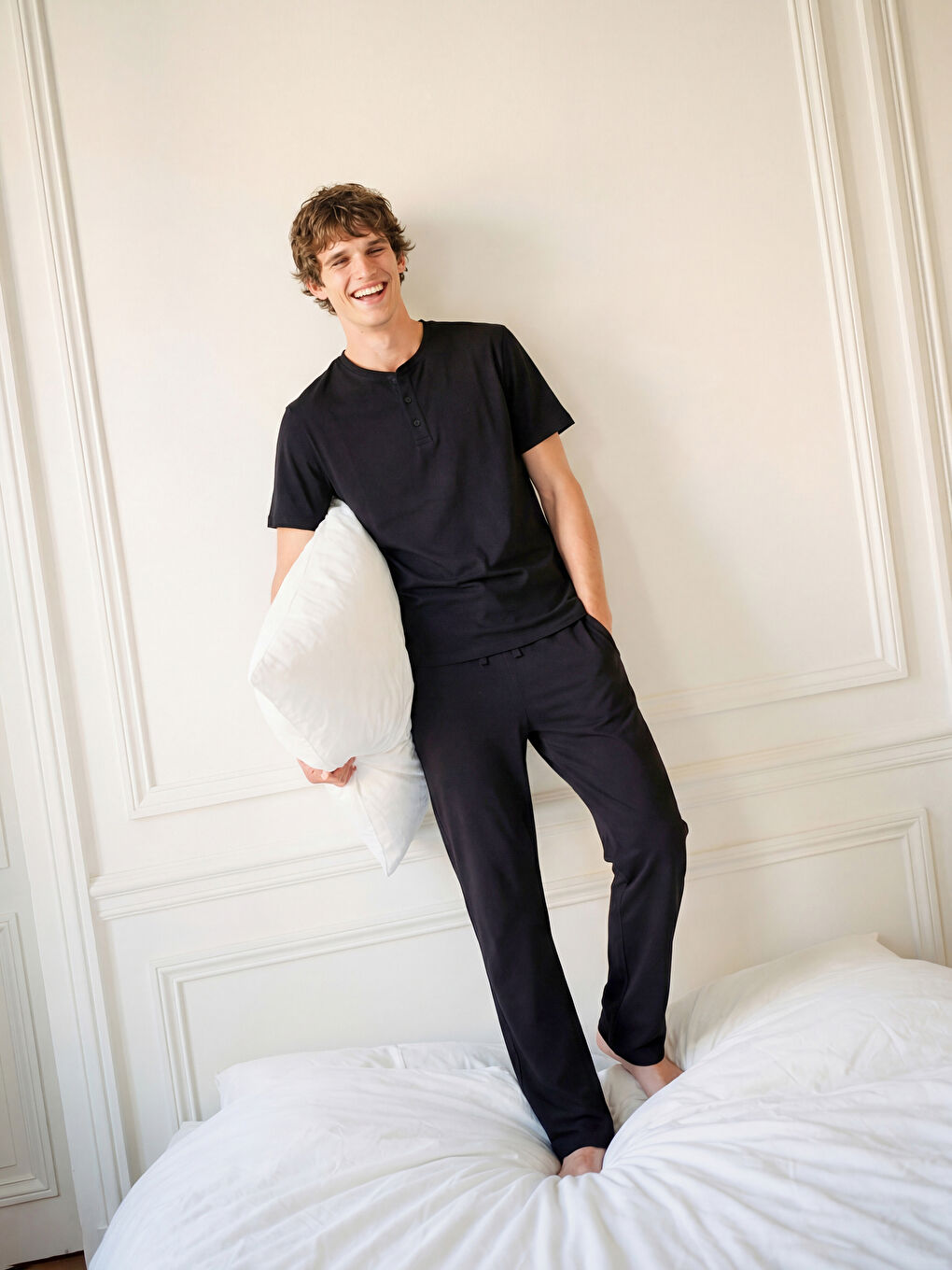 Lacivert Standart Kalıp Erkek Pijama Alt 2'li-2