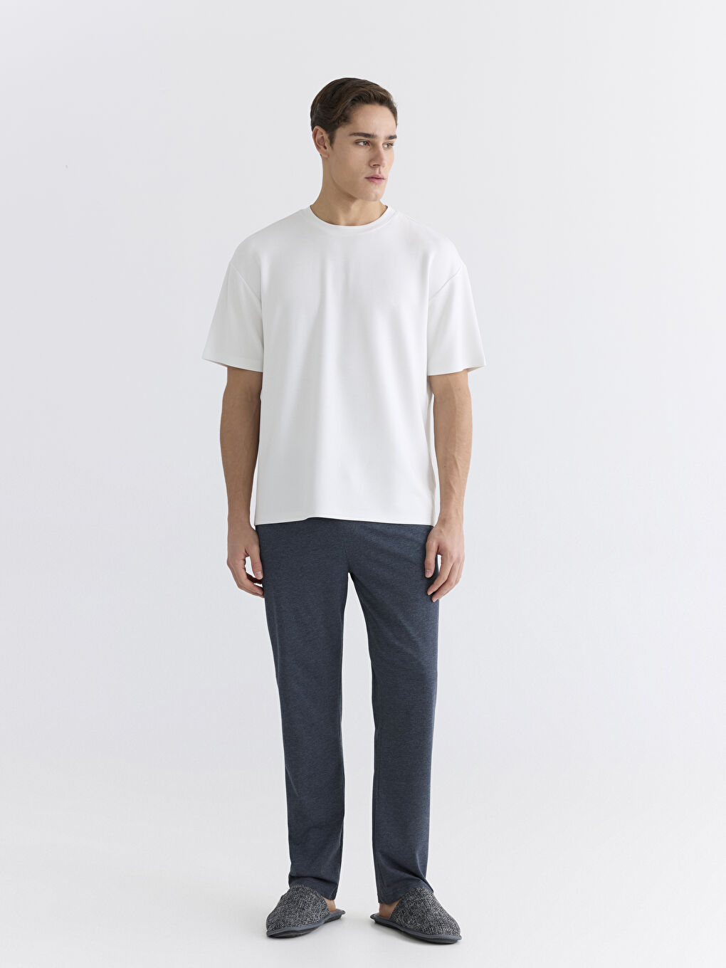 Lacivert Standart Kalıp Erkek Pijama Alt 2'li-2