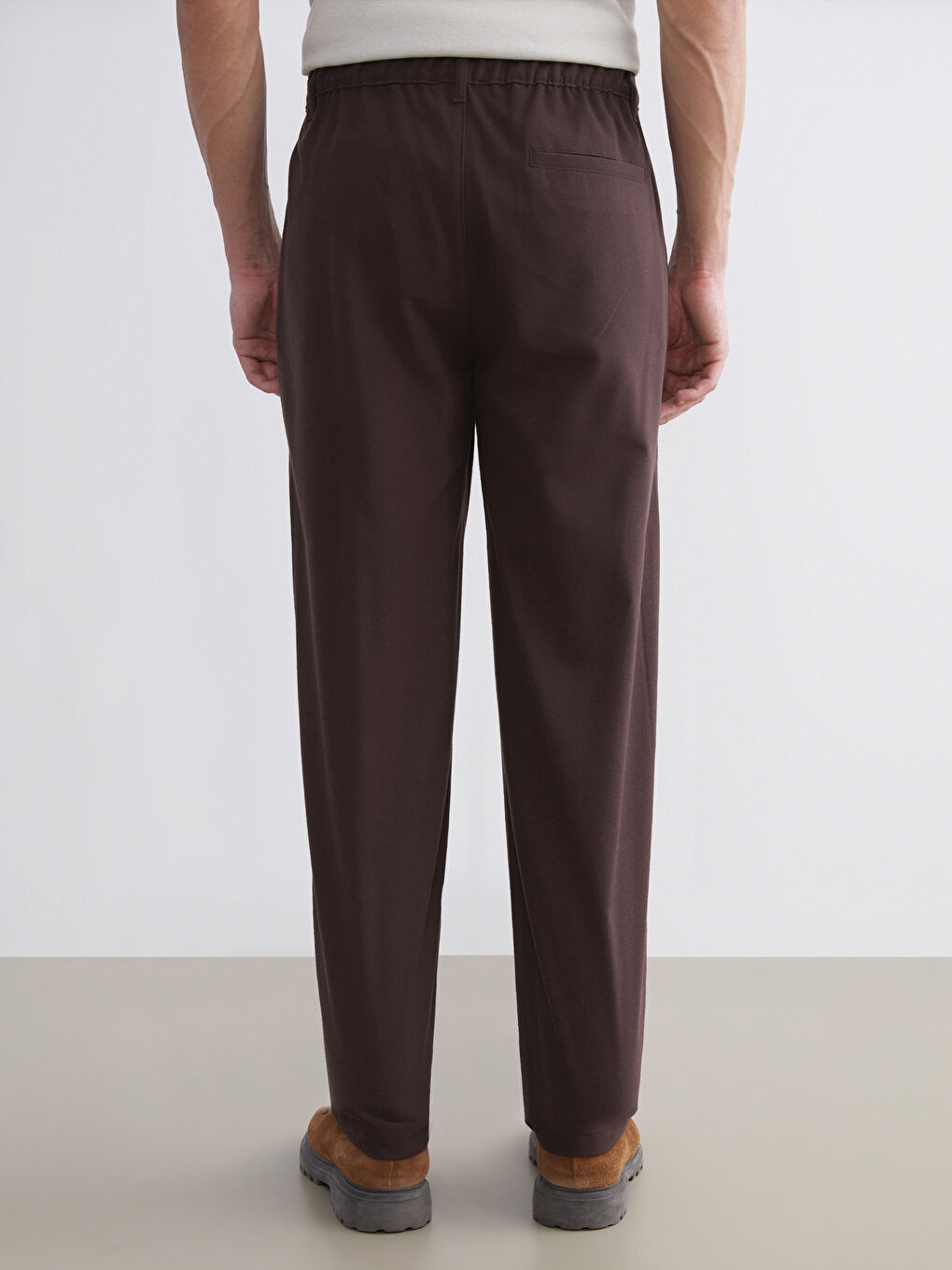 Kahverengi Rahat Kalıp Erkek Pantolon-3
