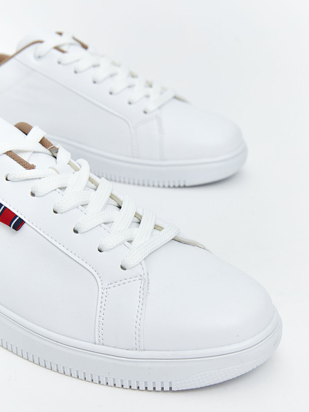 Beyaz Deri Görünümlü Erkek Spor Ayakkabı-2