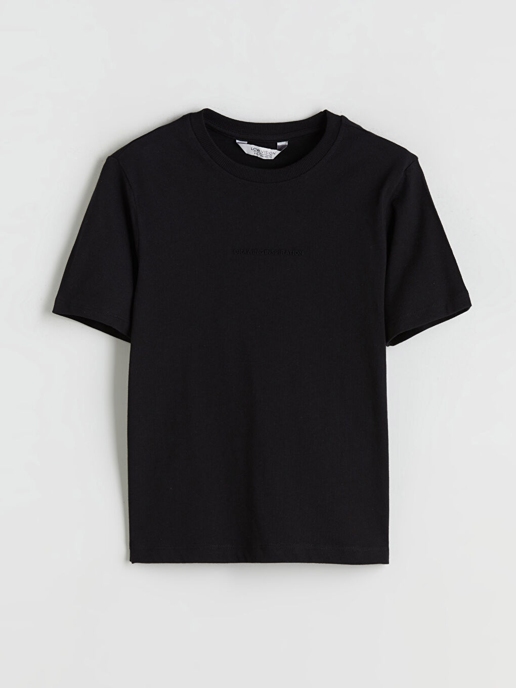 Siyah Bisiklet Yaka Baskılı Erkek Çocuk Tişört