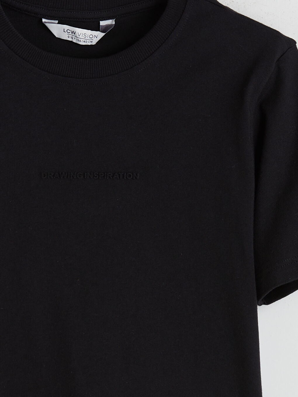 Siyah Bisiklet Yaka Baskılı Erkek Çocuk Tişört-2