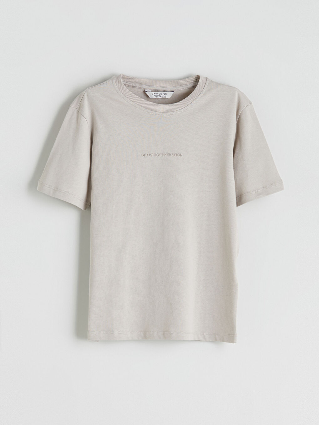 Gri Bisiklet Yaka Baskılı Erkek Çocuk Tişört