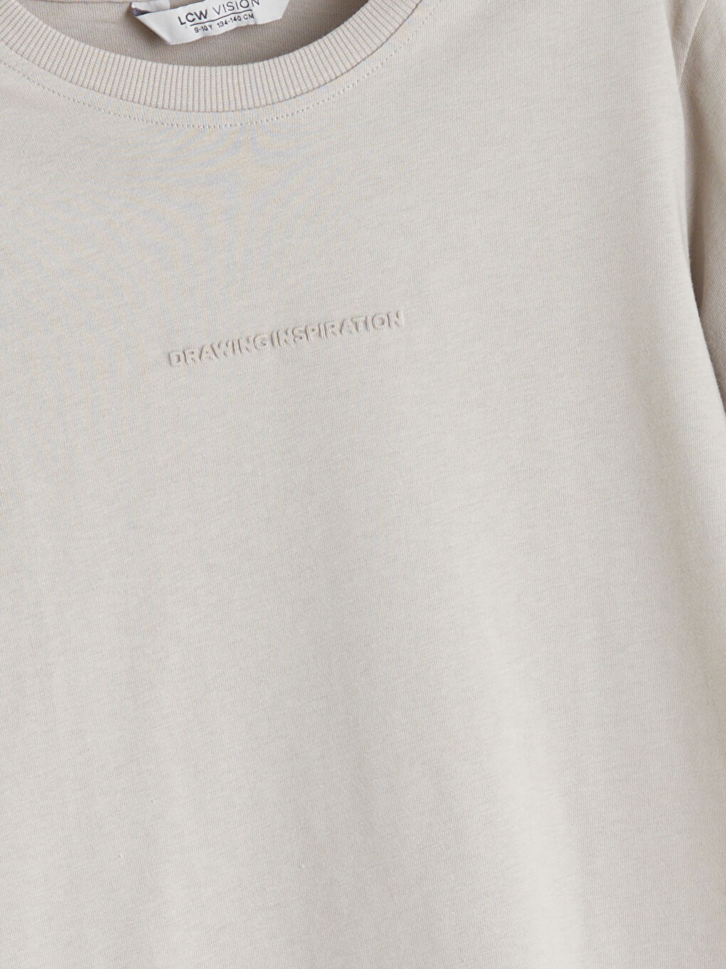 Gri Bisiklet Yaka Baskılı Erkek Çocuk Tişört-1