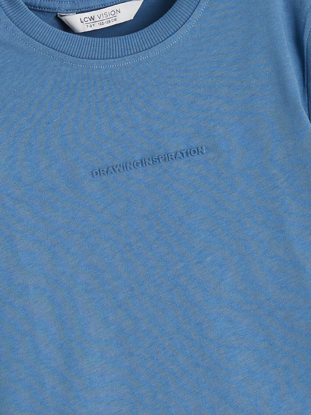 Mavi Bisiklet Yaka Baskılı Erkek Çocuk Tişört-1