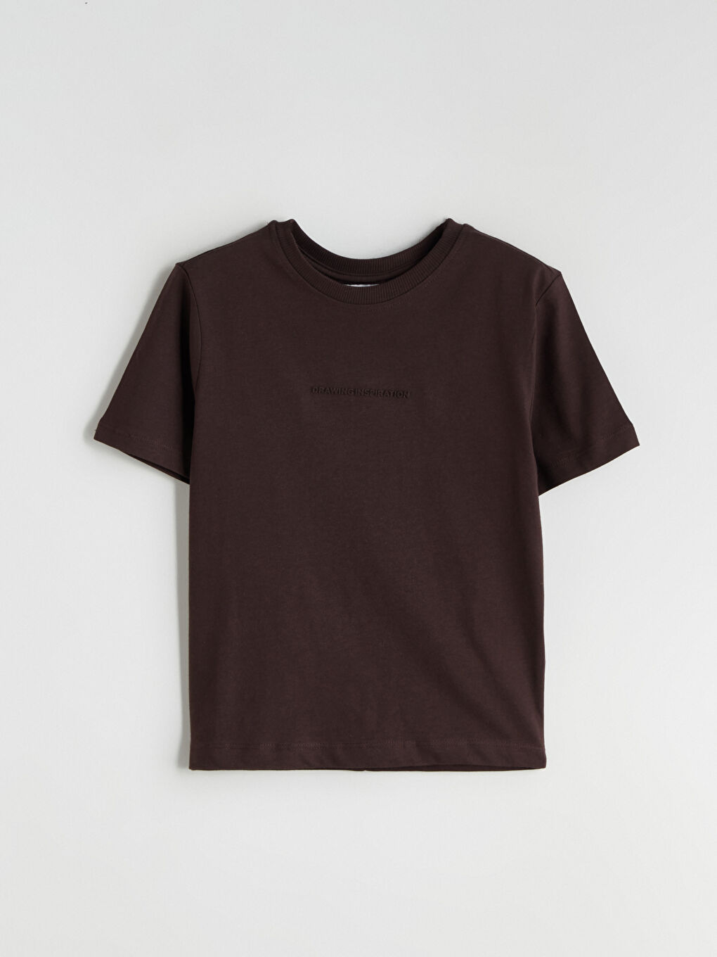 Kahverengi Bisiklet Yaka Baskılı Erkek Çocuk Tişört