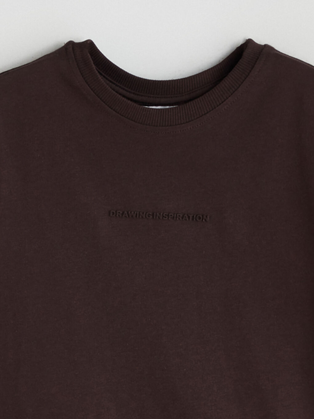 Kahverengi Bisiklet Yaka Baskılı Erkek Çocuk Tişört-1