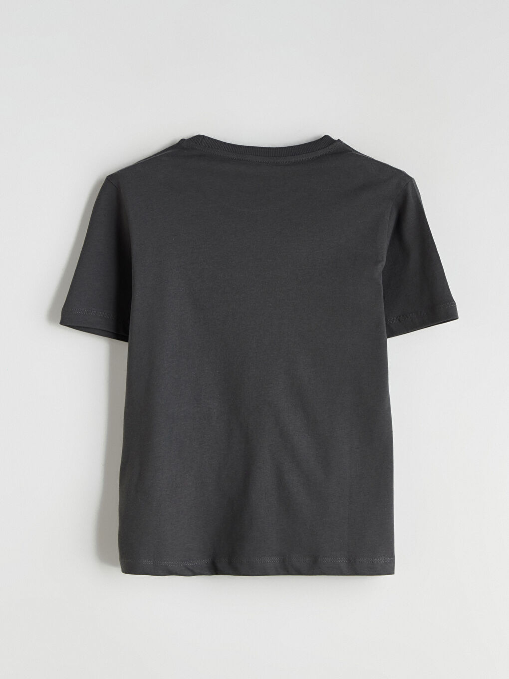 Antrasit Bisiklet Yaka Baskılı Erkek Çocuk Tişört-2