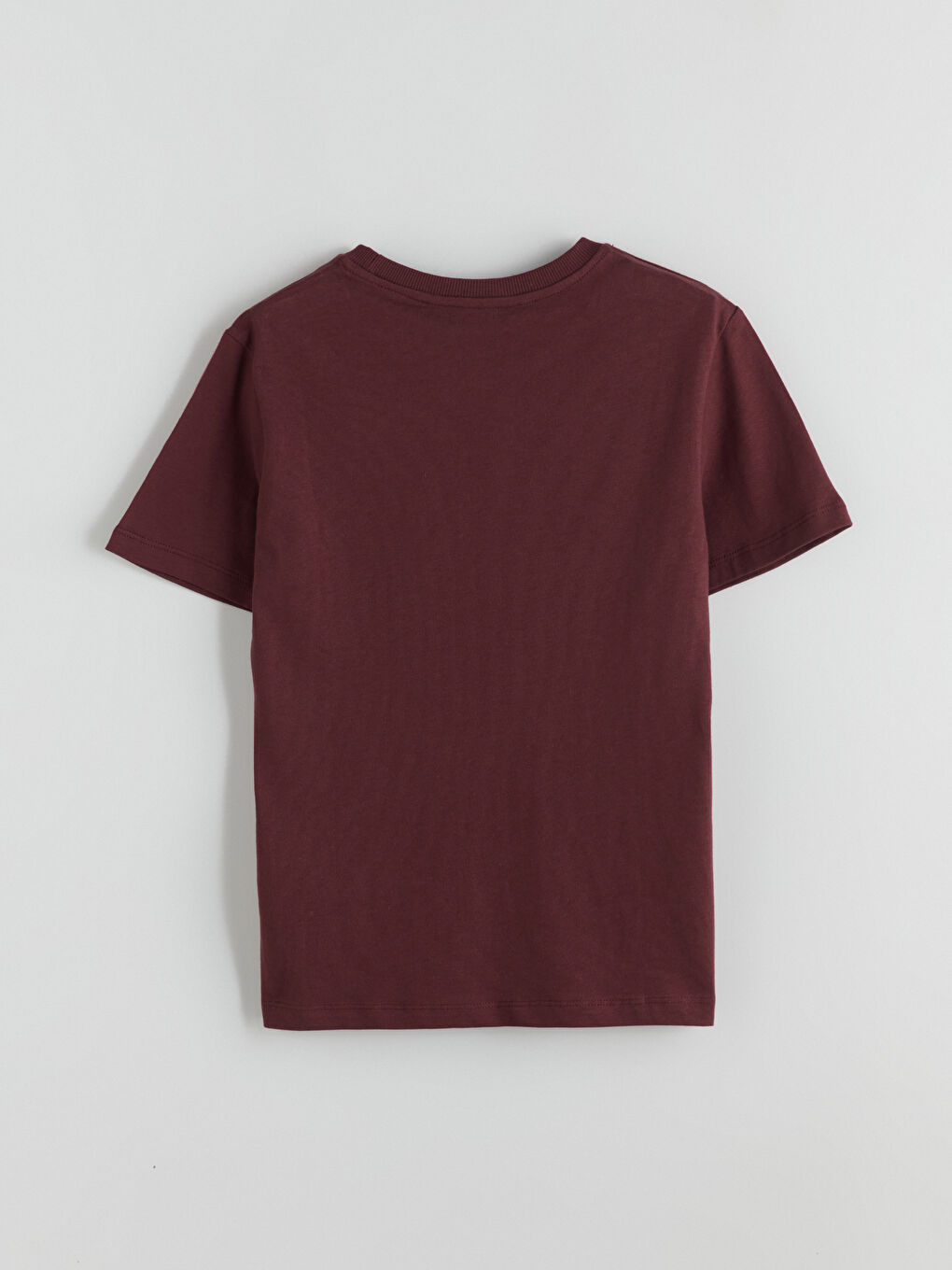 Bordo Bisiklet Yaka Baskılı Erkek Çocuk Tişört-2