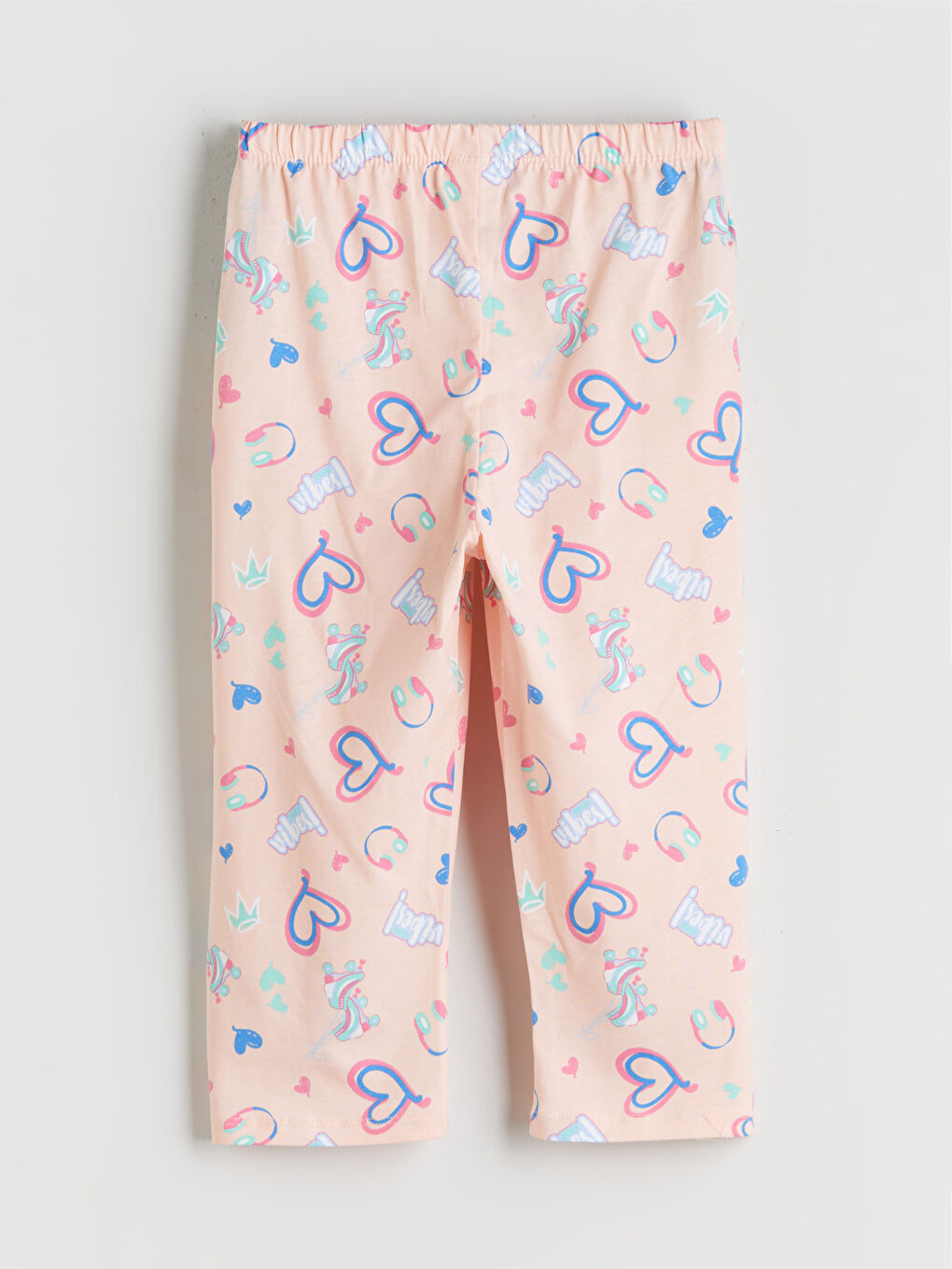 LCW Kids Crew Neck Girls' Capri Pyjamas Set -W5KY51Z4-FFB