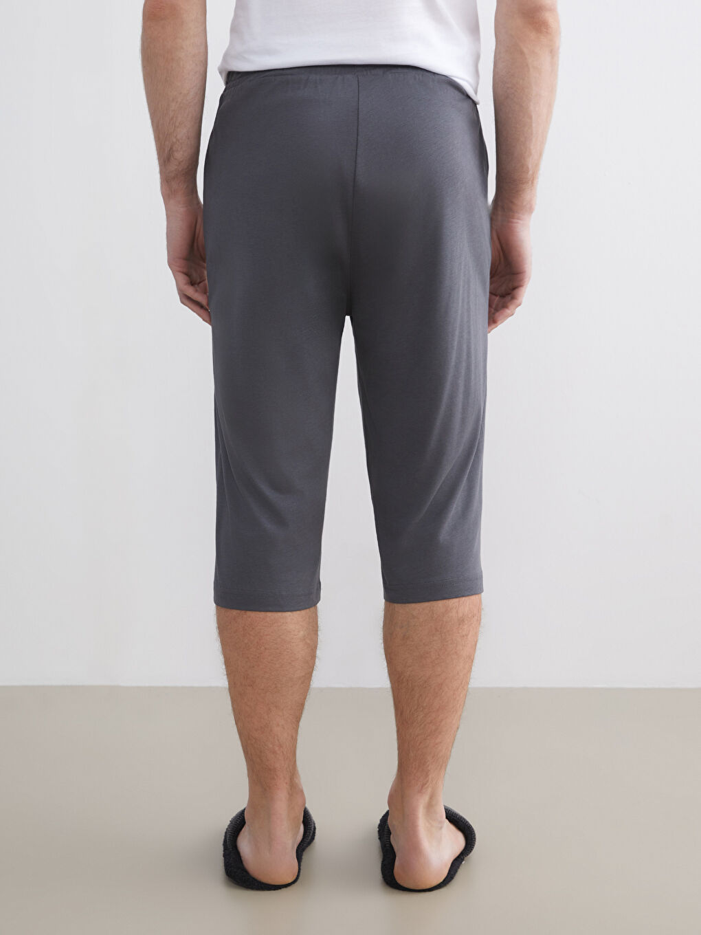 Gri Standart Kalıp Erkek Pijama Alt Şort-4