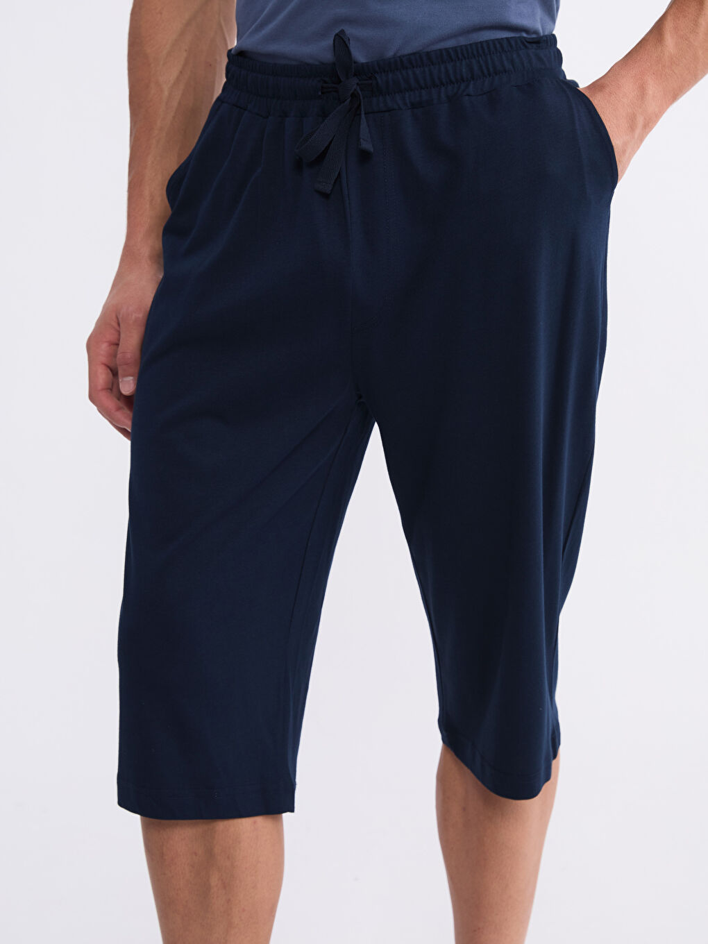 Lacivert Standart Kalıp Erkek Pijama Alt Şort-2