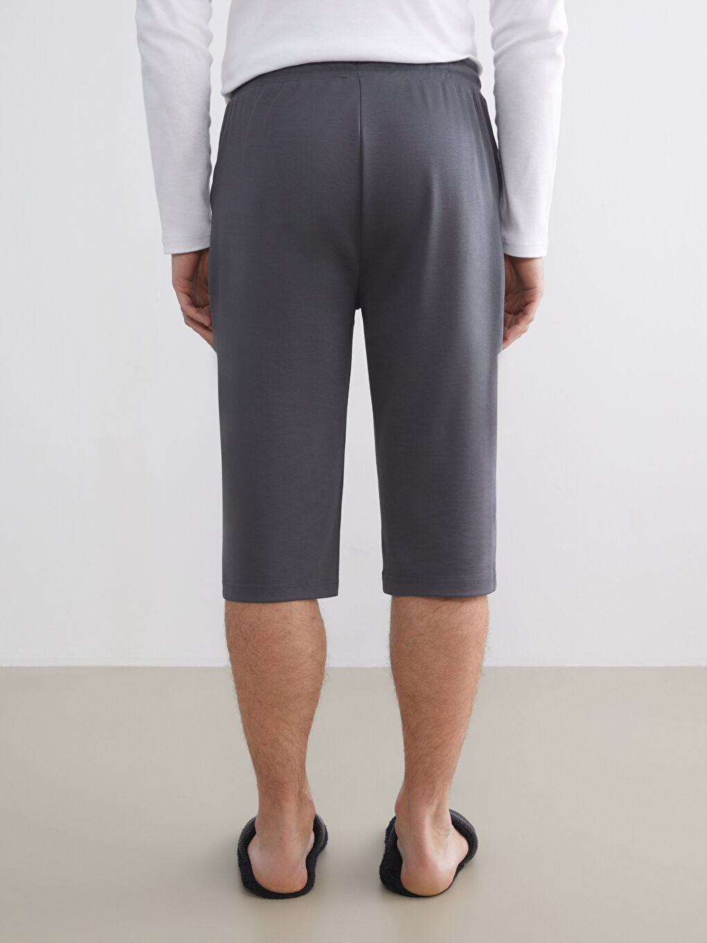 Gri Standart Kalıp Erkek Pijama Alt Şort-3