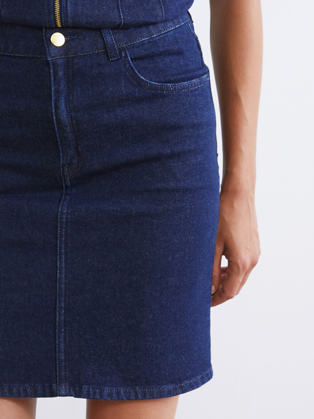 Lacivert Dar Fit Mini Jean Etek-3