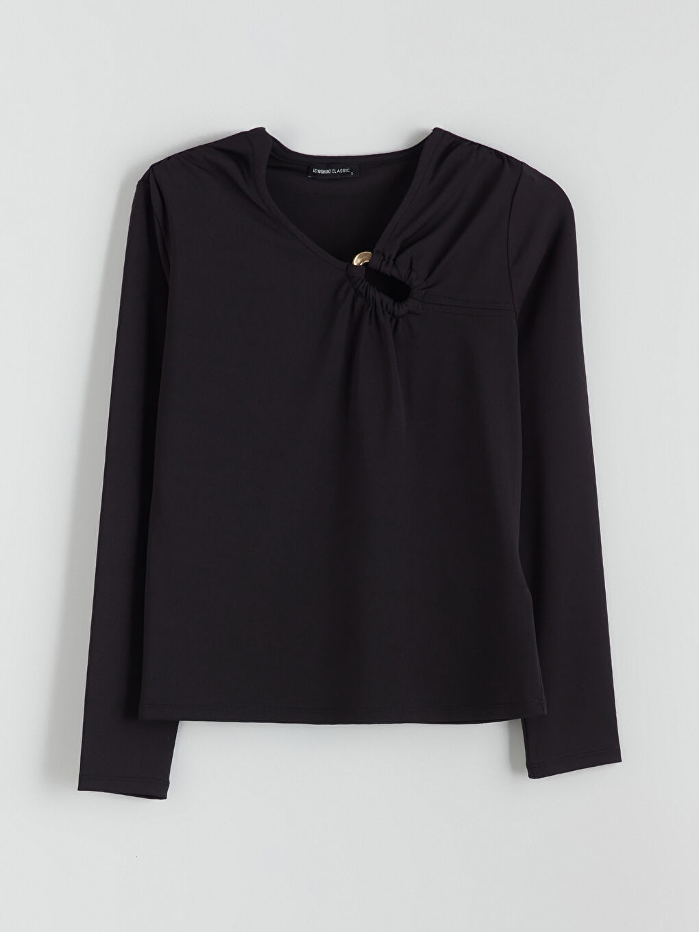 V-Neck Gathered Blouse-4