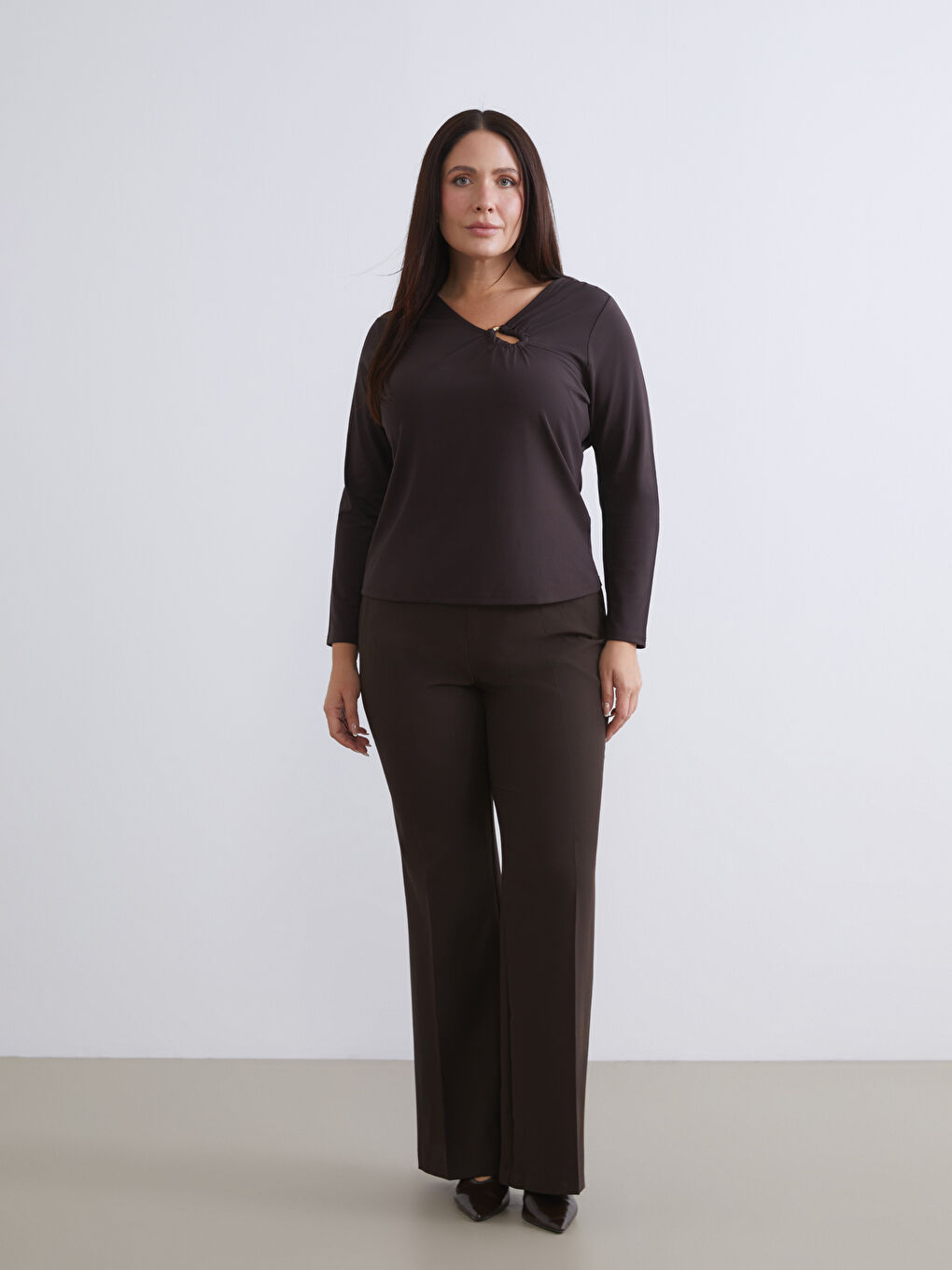 Женщины Коричневый Блузка-6