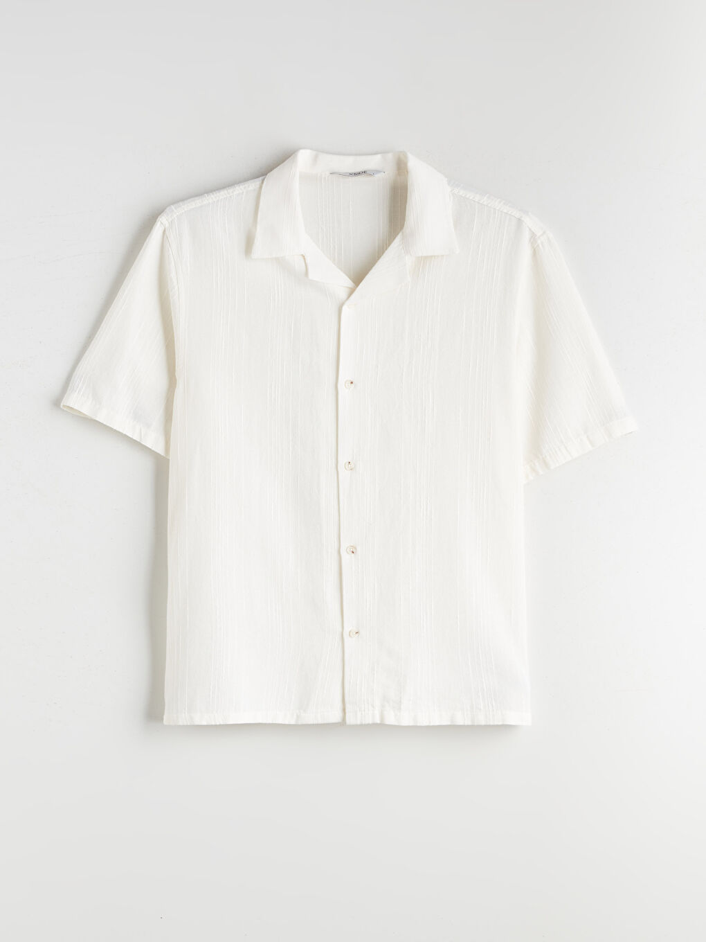 Ekru Regular Fit Resort Yaka Kısa Kollu Erkek Gömlek-4