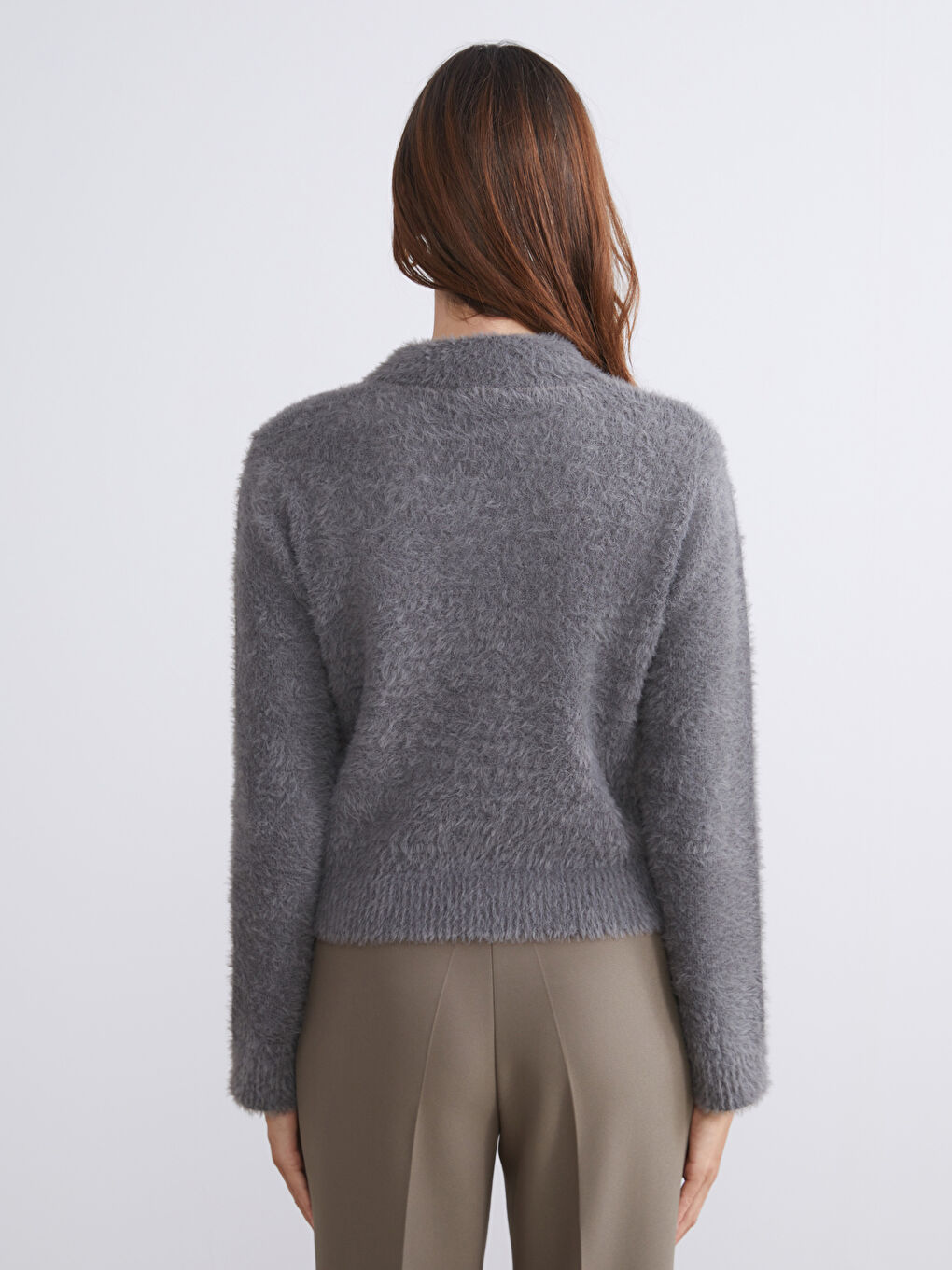 Polo Neck Women's Knitwear Sweater-3