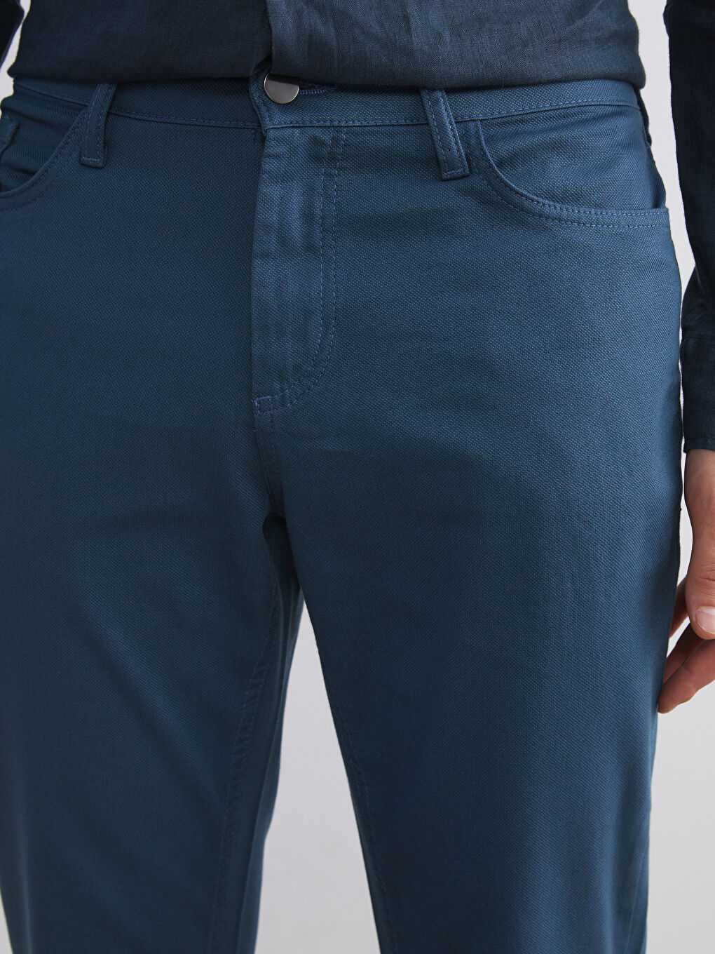 Petrol Standart Kalıp Erkek Pantolon-2