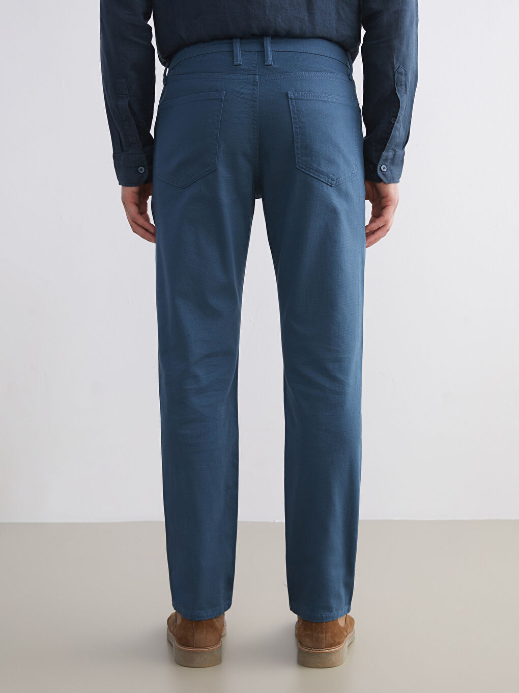 Petrol Standart Kalıp Erkek Pantolon-3