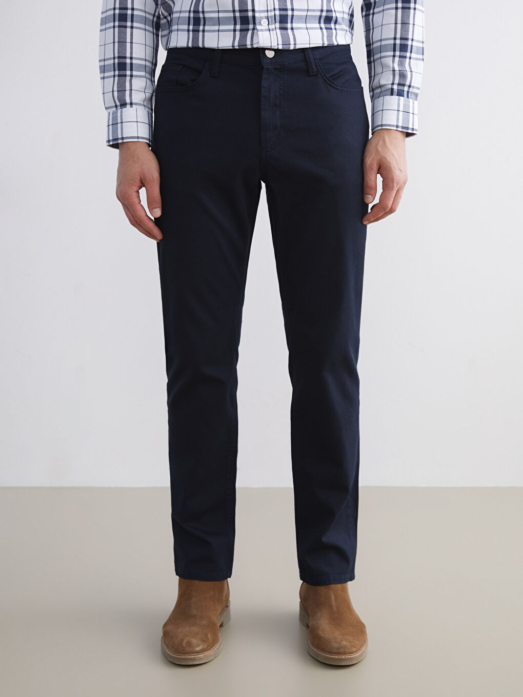 Lacivert Standart Kalıp Erkek Pantolon-1