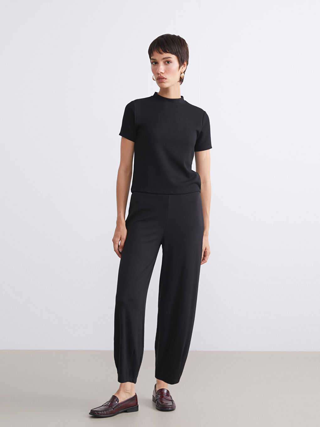 Siyah Beli Lastikli Kadın Eşofman Altı