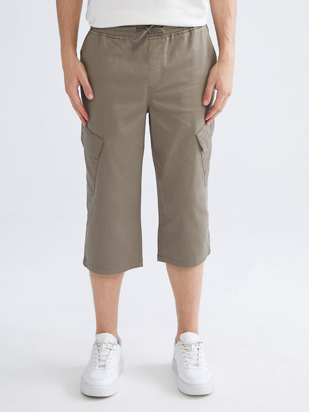 Kahverengi Standart Kalıp Erkek Kargo Şort-1