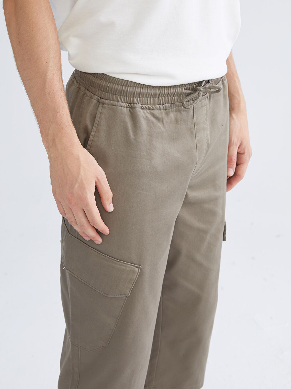 Kahverengi Standart Kalıp Erkek Kargo Şort-2