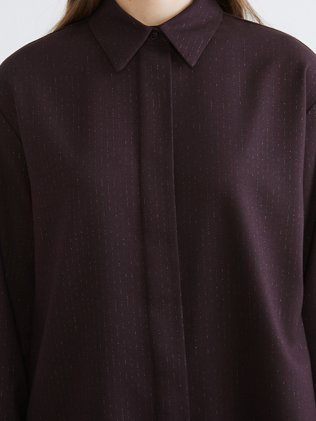 Bordo Desenli Kadın Gömlek Tunik-2