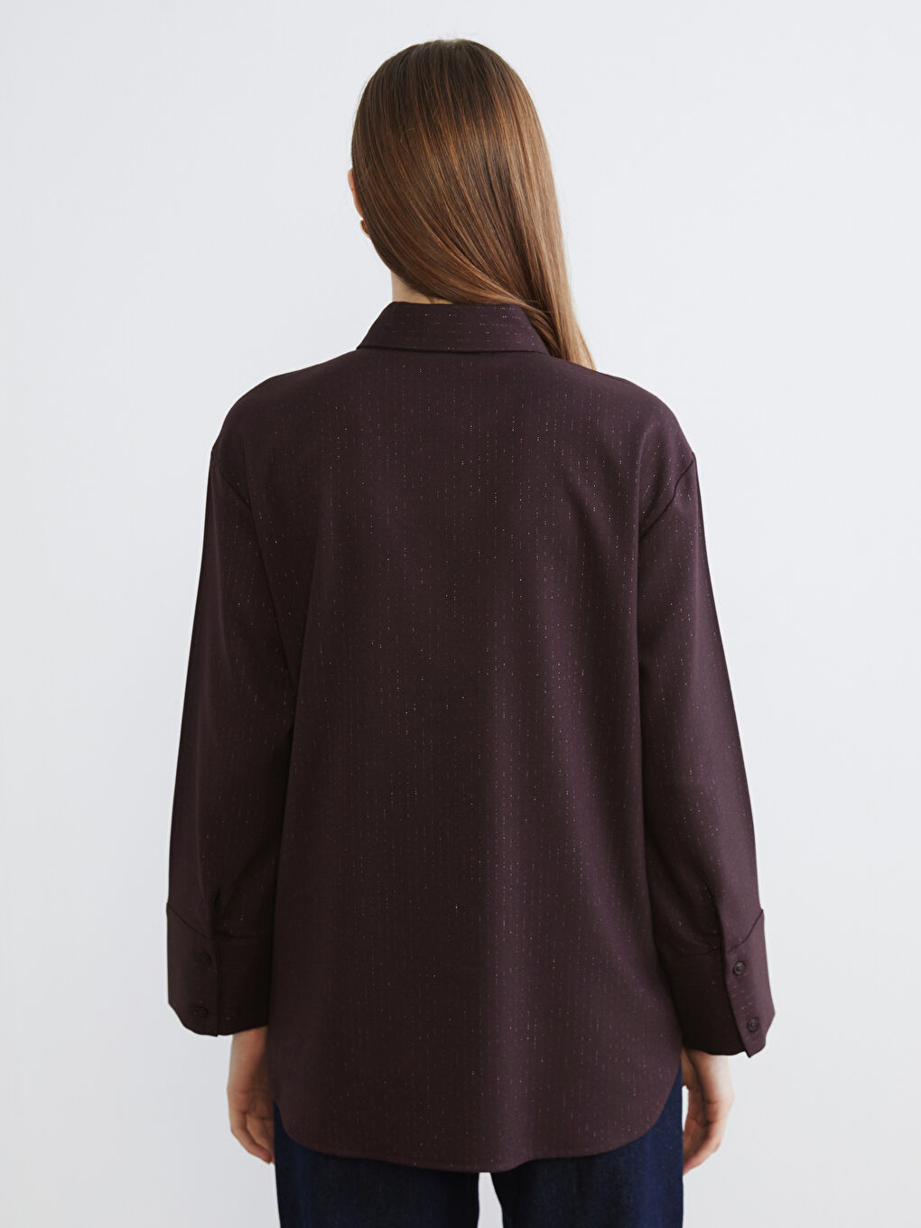 Bordo Desenli Kadın Gömlek Tunik-3