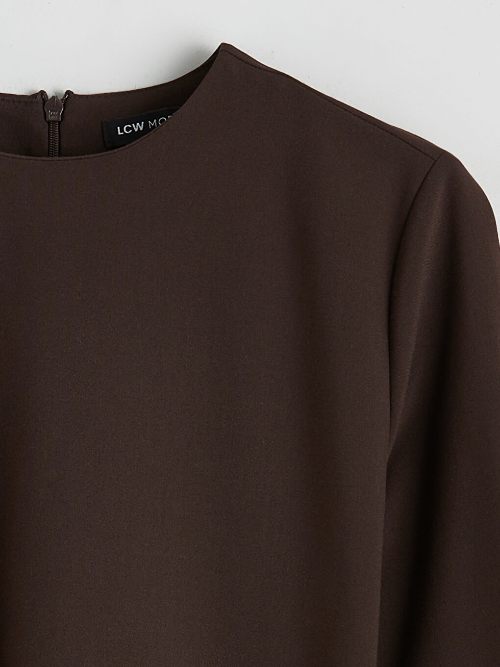 Kahverengi Bisiklet Yaka Kemerli Bluz-5