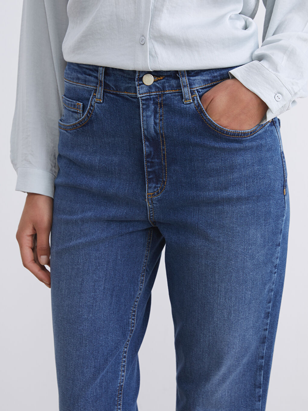 İndigo Slim Fit Kadın Jean Pantolon-2